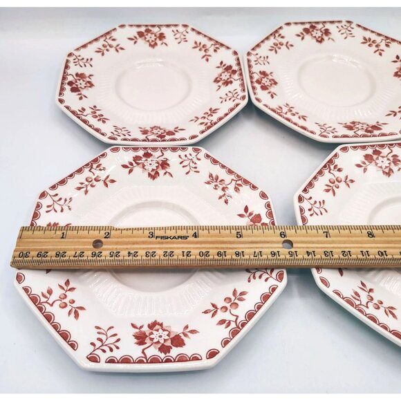 Saucer Plates Independence Ironstone Castleton 1950s Vintage Octagon Set of 4 - Picture 2 of 15